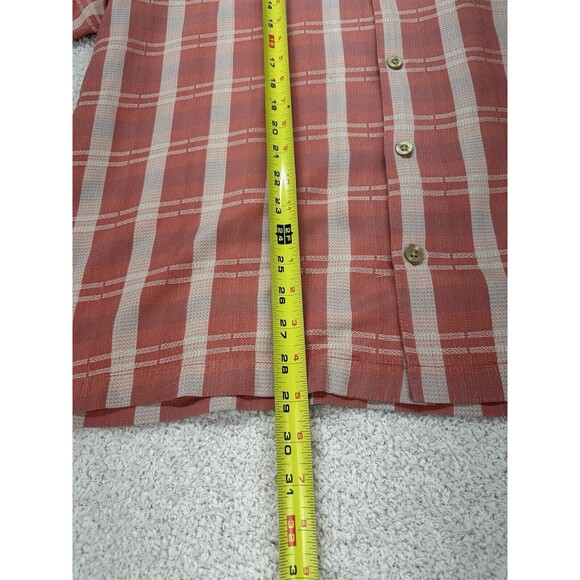 Tommy Bahama Shirt Mens XL Salmon Plaid Silk Short Sleeve Button Up Relax - Picture 5 of 10